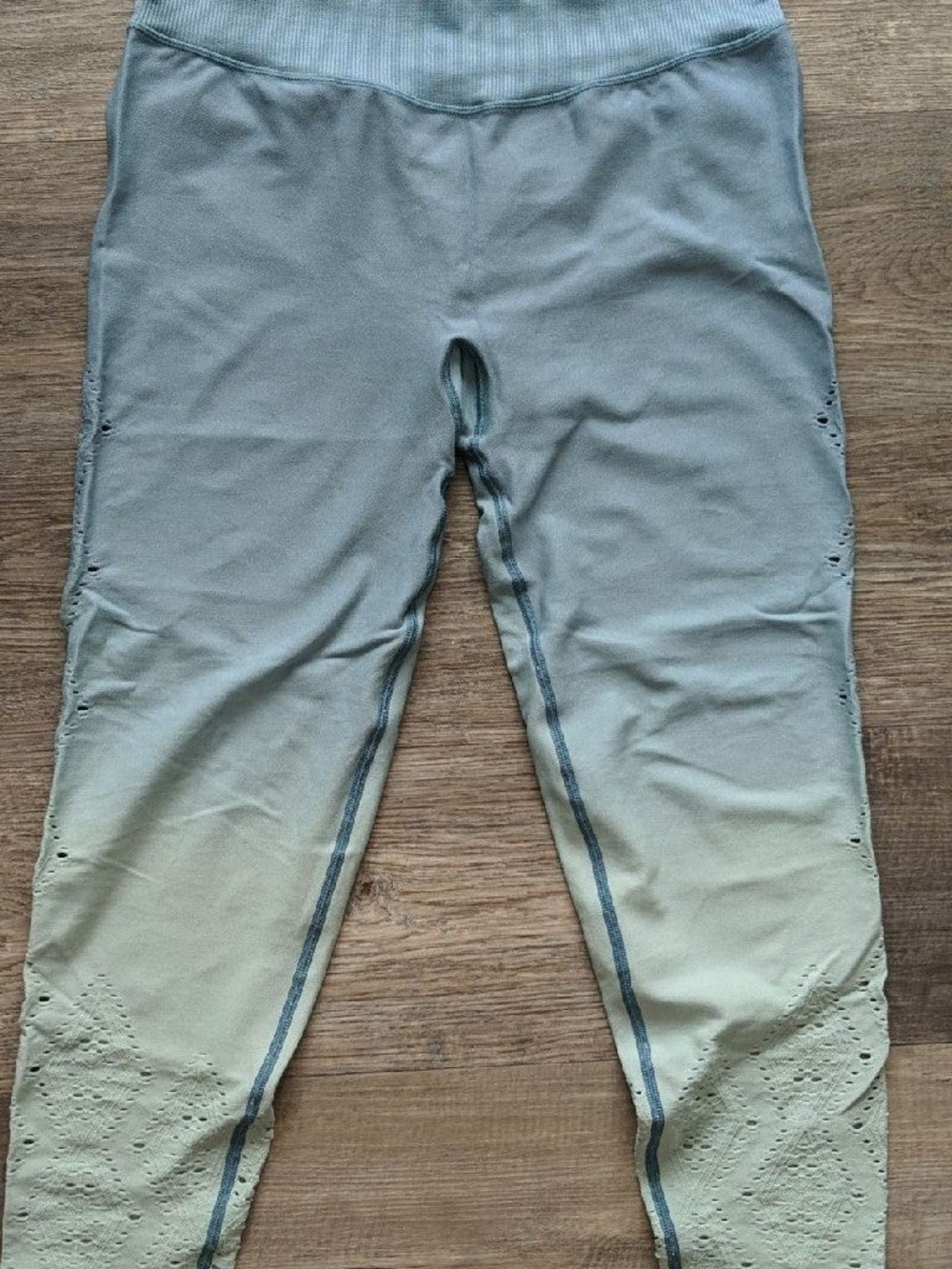 PINK Victoria's Secret Olive Green Leggings with Faded Detailing